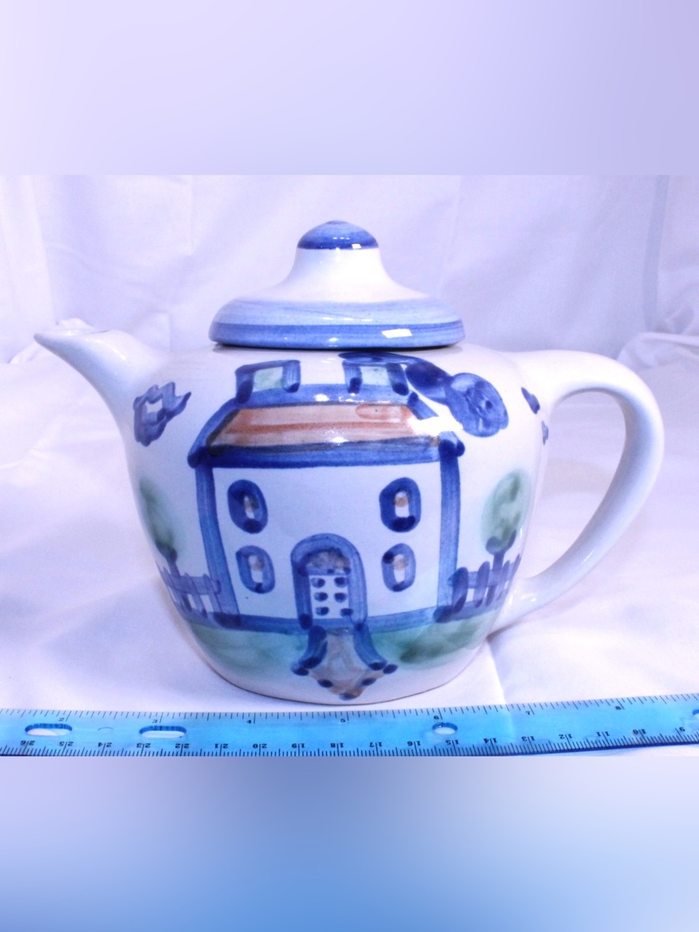 Vintage M.A. Hadley Stoneware Country Farmhouse Lidded Teapot